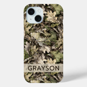 Leaves Camouflage Personalized iPhone 15 Case