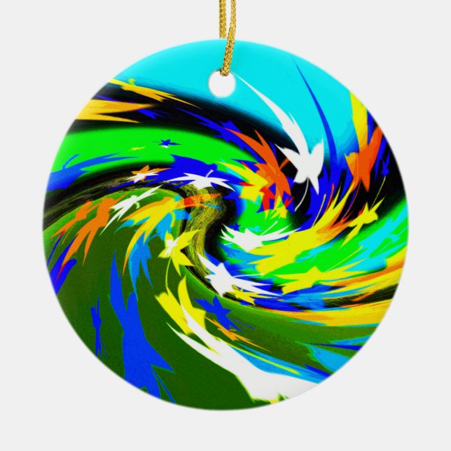 Leaves Ceramic Ornament (Front)