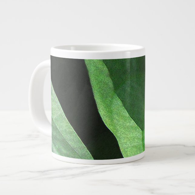 Leaves Closeup in Light and Shadow Large Coffee Mug (Front Left)