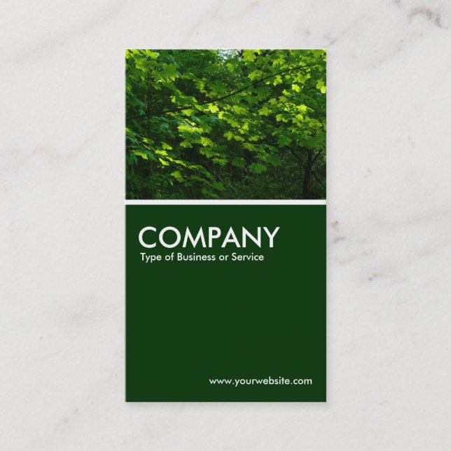 Leaves - Dark Green Business Card (Front)