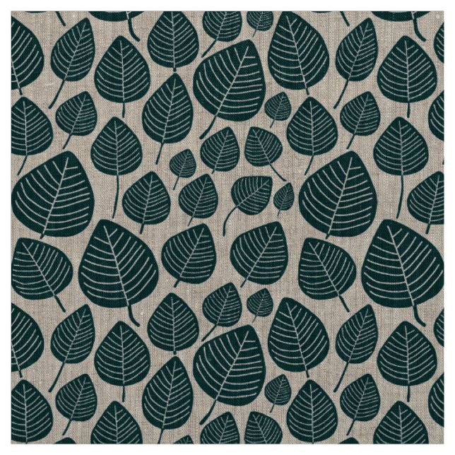 Leaves - Dark Moss Green Fabric (Swatch)