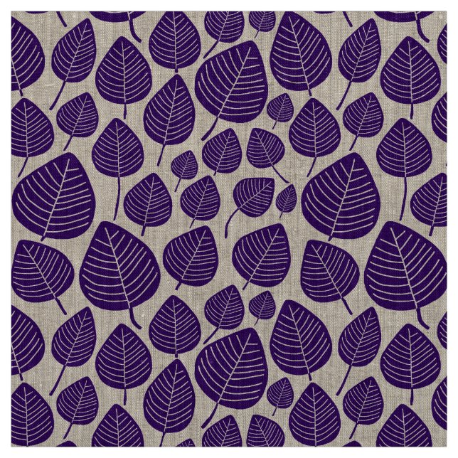 Leaves - Deep Purple Fabric (Swatch)