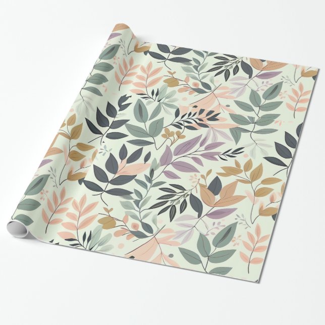Leaves Design  Wrapping Paper (Unrolled)