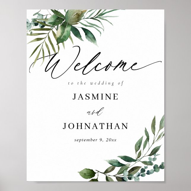 Leaves & Eucalyptus G2 Welcome Sign (Front)