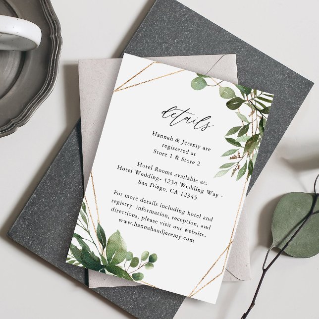 Leaves & Eucalyptus Gold LG 2 Enclosure Card (Creator Uploaded)