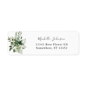 Leaves & Eucalyptus Rustic Return Address Label