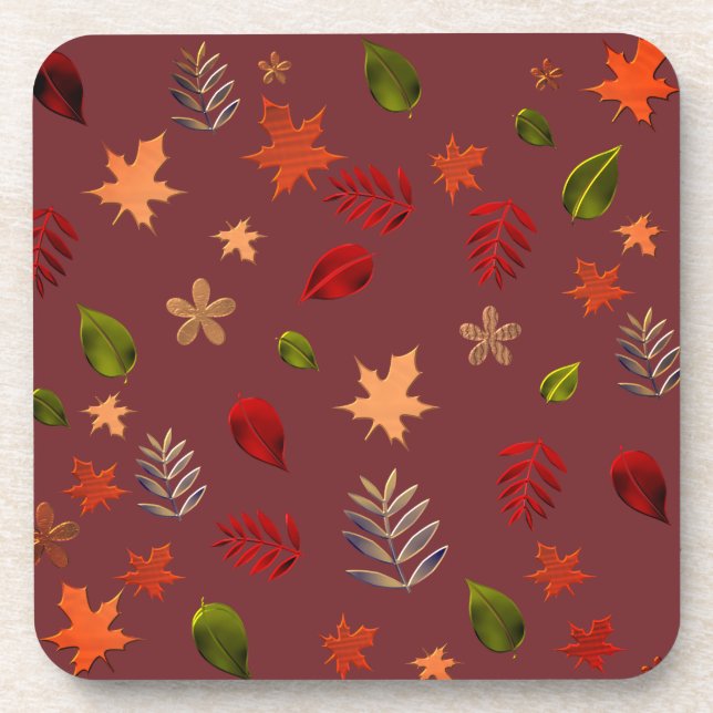 Leaves fall,Bordeaux Coaster (Front)