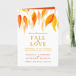 Leaves fall in love wedding streaming photo orange announcement