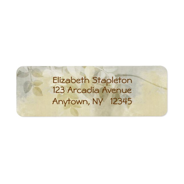 Leaves Floral Address Label Return Address Label (Front)