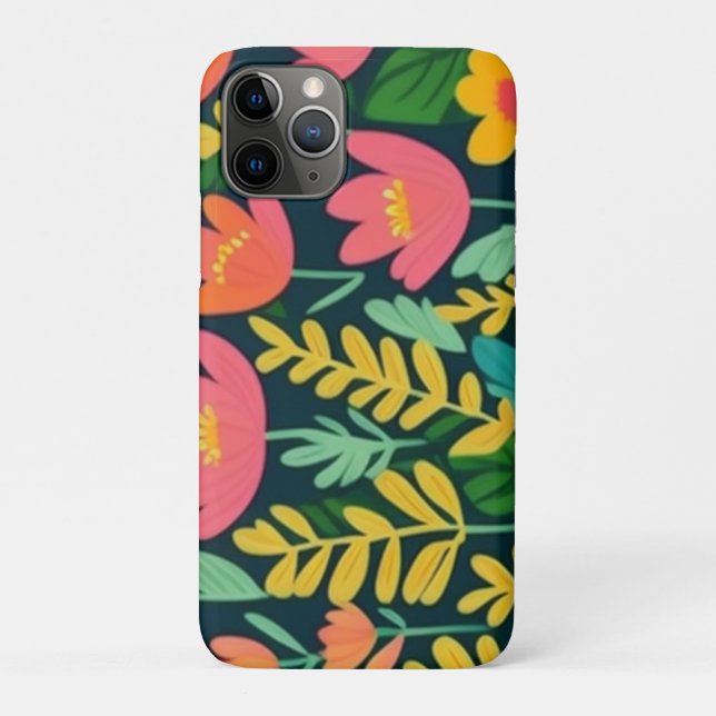 Leaves flowers colourful design  Case-Mate iPhone case (Back)