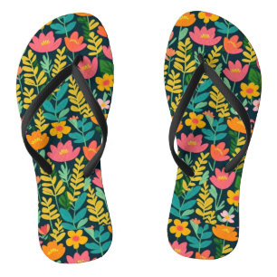 Leaves flowers colourful design  thongs