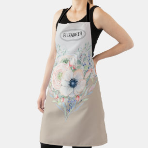 Leaves & Flowers Watercolor Heart Apron