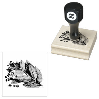 Leaves Foliage Floral Flower Bunch Rubber Stamp