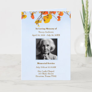Leaves Funeral Memorial Order of Service Tribute Program