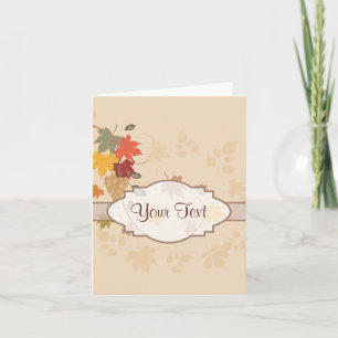 Leaves, Grapes and Ribbons - Customisable Note Card