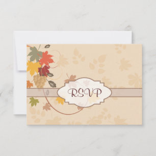 Leaves, Grapes and Ribbons - Customisable RSVP Card