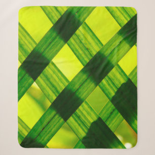 Leaves grass woven green plant sherpa blanket