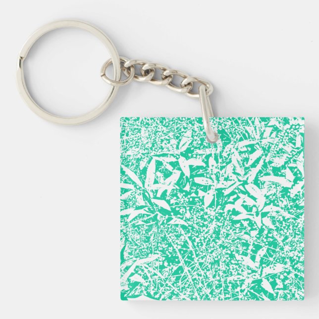 leaves green and white key ring (Front)