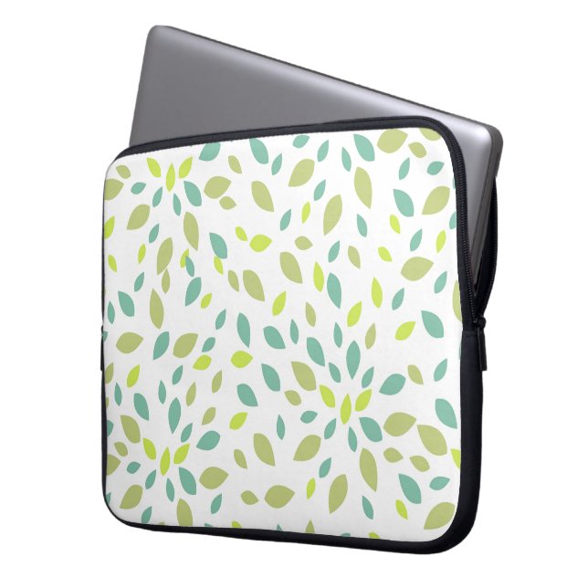 Leaves (Green) Laptop Sleeve (Front Left)