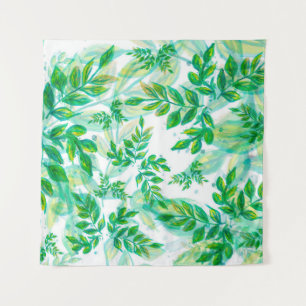 Leaves green pattern nature plant tapestry