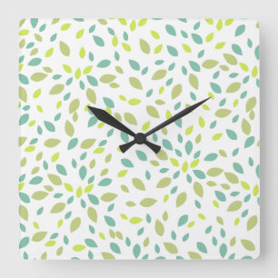 Leaves (Green) Square Wall Clock