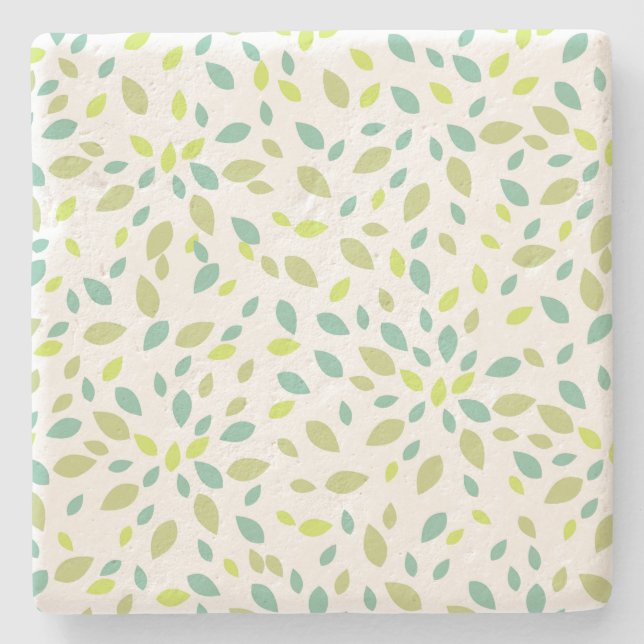 Leaves (Green) Stone Coaster (Front)