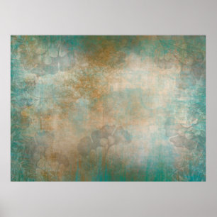 Leaves grunge background wallpaper poster