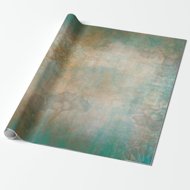 Leaves grunge background wallpaper wrapping paper (Unrolled)