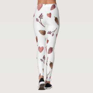 Leaves, Hearts, Twigs  Leggings