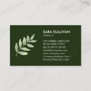 Leaves Herbal Medicine Herbs  Business Card