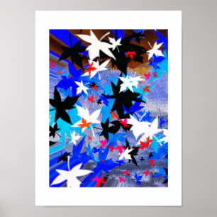 Leaves in moonlight poster