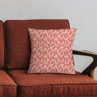Leaves in red pattern cushion