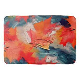 Leaves In The Wind – Abstract Autumn Motion Bath Mat