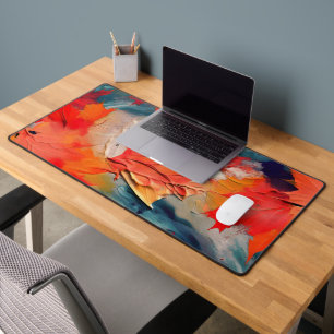 Leaves In The Wind – Abstract Autumn Motion Desk Mat