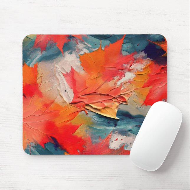 Leaves In The Wind – Abstract Autumn Motion Mouse Pad (With Mouse)