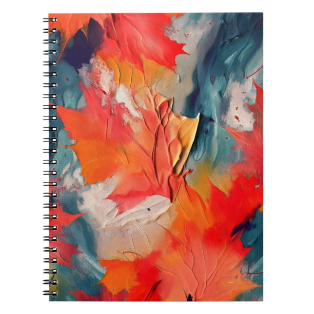 Leaves In The Wind – Abstract Autumn Motion Notebook (Front)