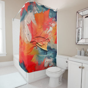 Leaves In The Wind – Abstract Autumn Motion Shower Curtain