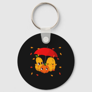 Leaves Lattes Pumpkin Spice Fall Autumn Halloween Key Ring