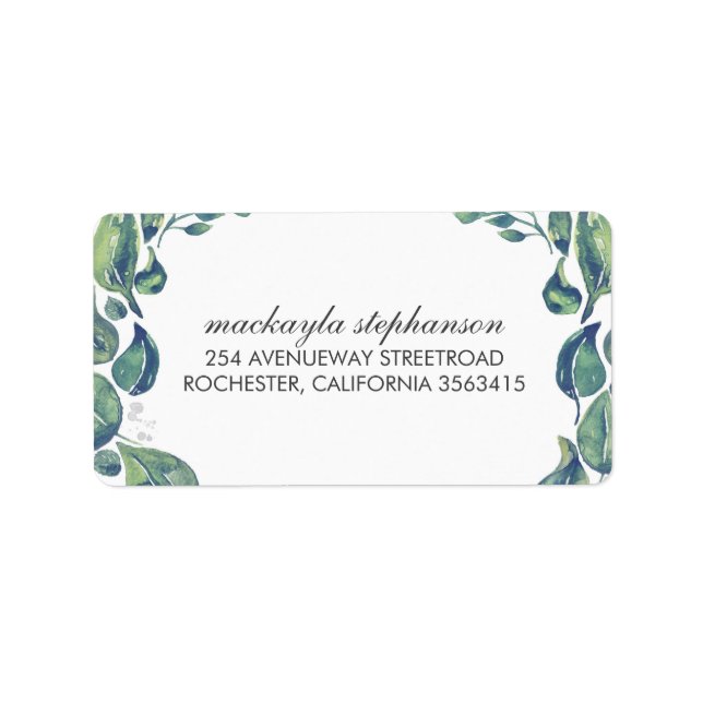 Leaves Laurel Wreath Wedding Label (Front)