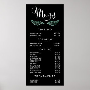 Leaves Modern Salon Menu Price List Wall Poster