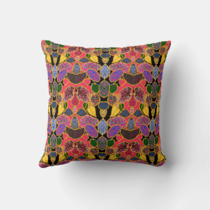 Leaves Multi-Colour With Black Cushion