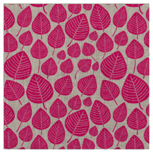 Leaves - Neon Red Fabric