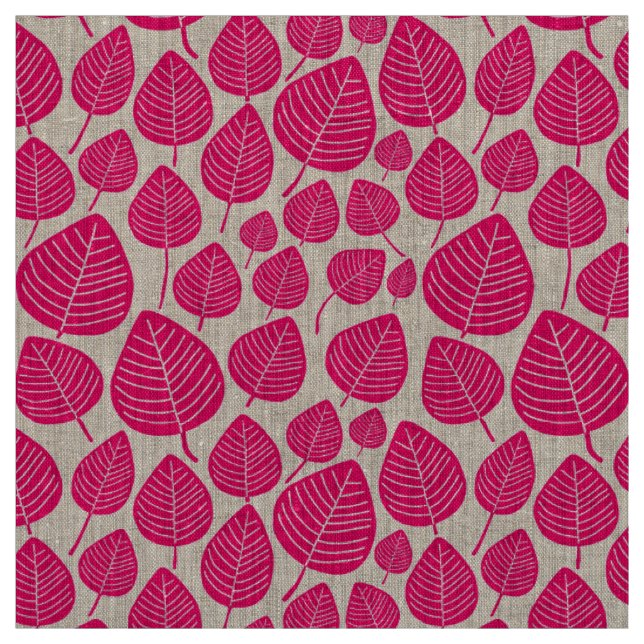 Leaves - Neon Red Fabric (Swatch)