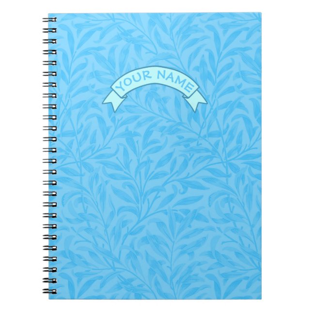 Leaves of Blue Custom name Notebook  (Front)