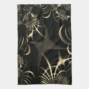Leaves of dry grass or crooked thorns? Khaki colou Tea Towel