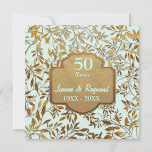 Leaves of Gold 50th Wedding Anniversary Invitation