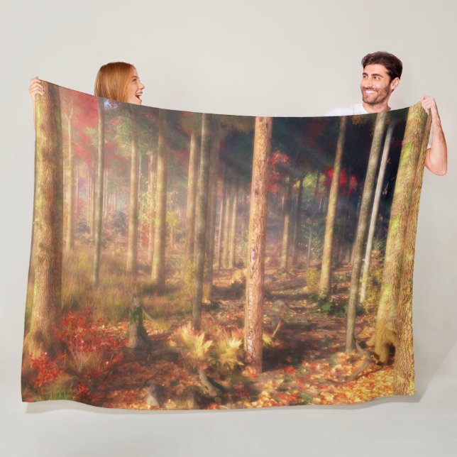 Leaves of Gold Fleece Blanket (In Situ)