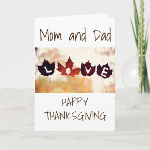 LEAVES OF LOVE AT THANKSGIVING TO MY ***PARENTS*** HOLIDAY CARD