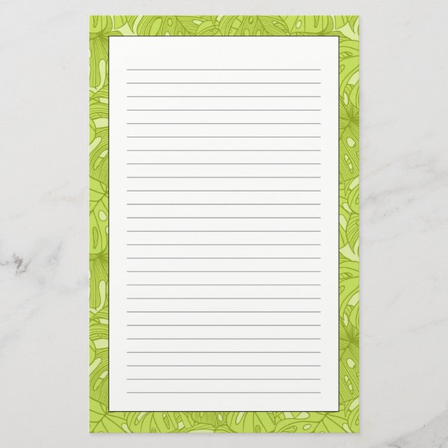 Leaves of Palm Tree Stationery (Front)