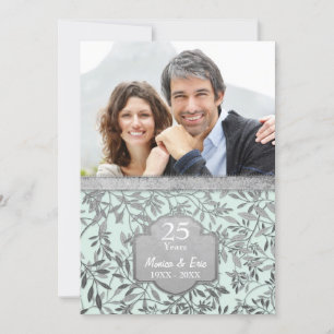 Leaves of Silver 25th Wedding Anniversary Invitation